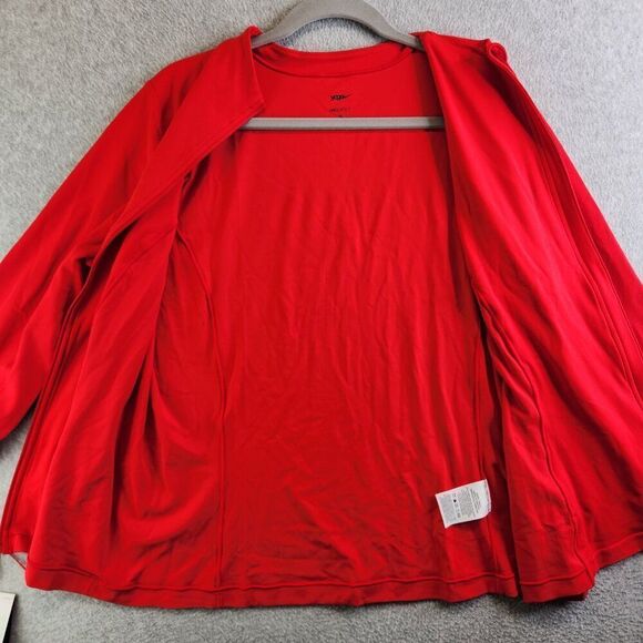 Nike Jacket Womens 1X Red Yoga Luxe Fitted Dry Fit Studio Practice Full Zip New - Picture 3 of 16
